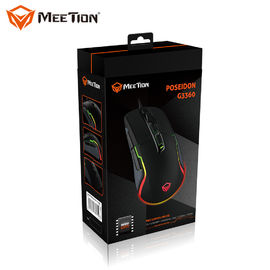 MeeTION POSEIDON G3360 हाई 12000 DPI प्रो मार्को ऑप्टिकल वायर्ड लाइट चमकदार केबल माउस इलेक्ट्रॉनिक गेम गेमिंग गेमिंग माउस